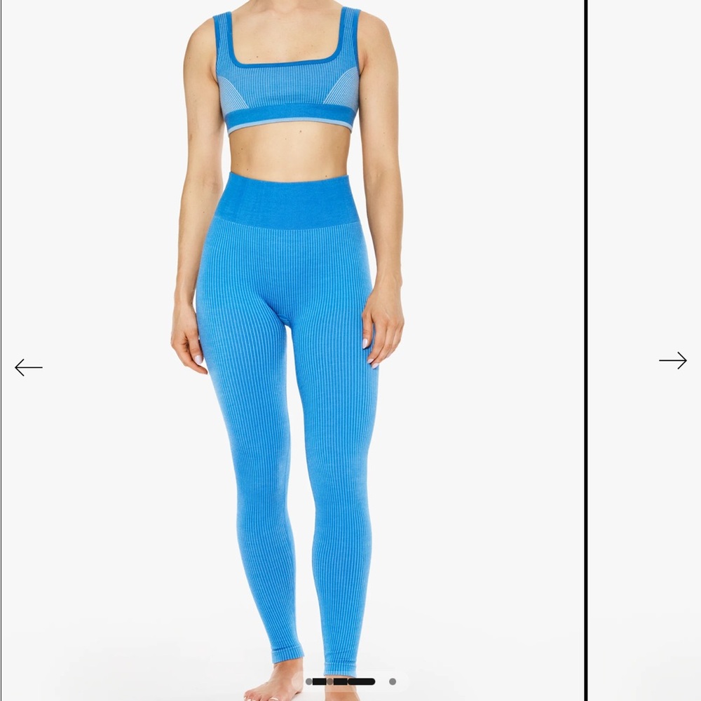 Nagnata Ribbed High-Waist Leggings in Bright Blue